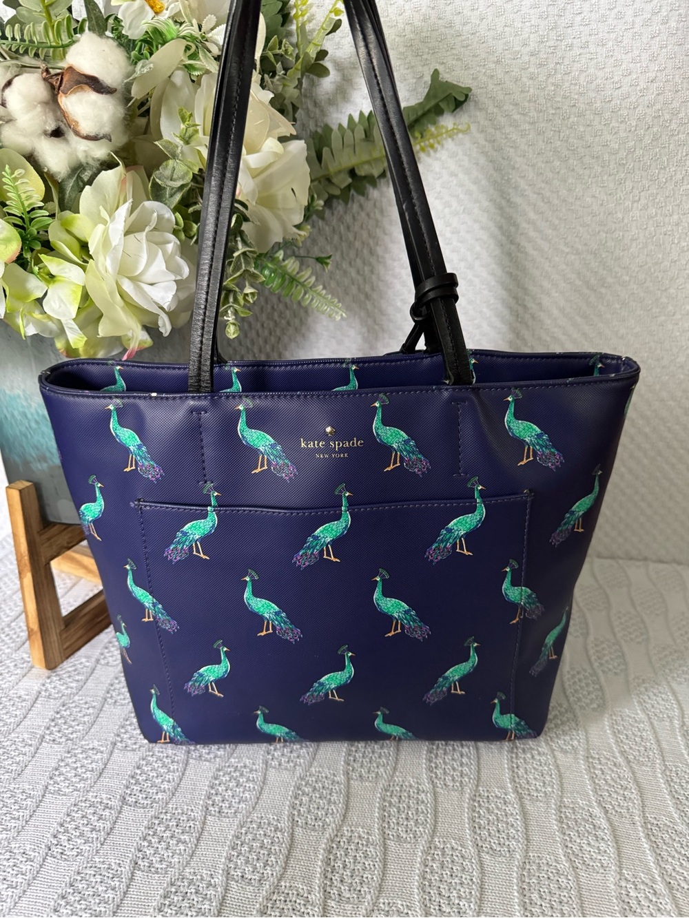 Kate Spade EUC Harding St. Riley peacock leather tote